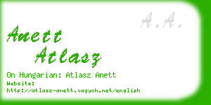anett atlasz business card